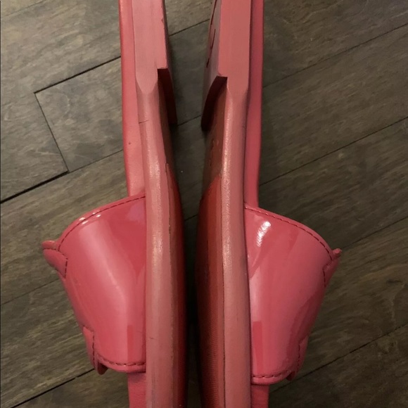 Auth Chanel Pink Patent Leather Slides Sandals 37 - Picture 2 of 4